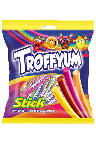 Жевательные палочки с фруктовым вкусом Troffyum ассорти 500 г 14 шт